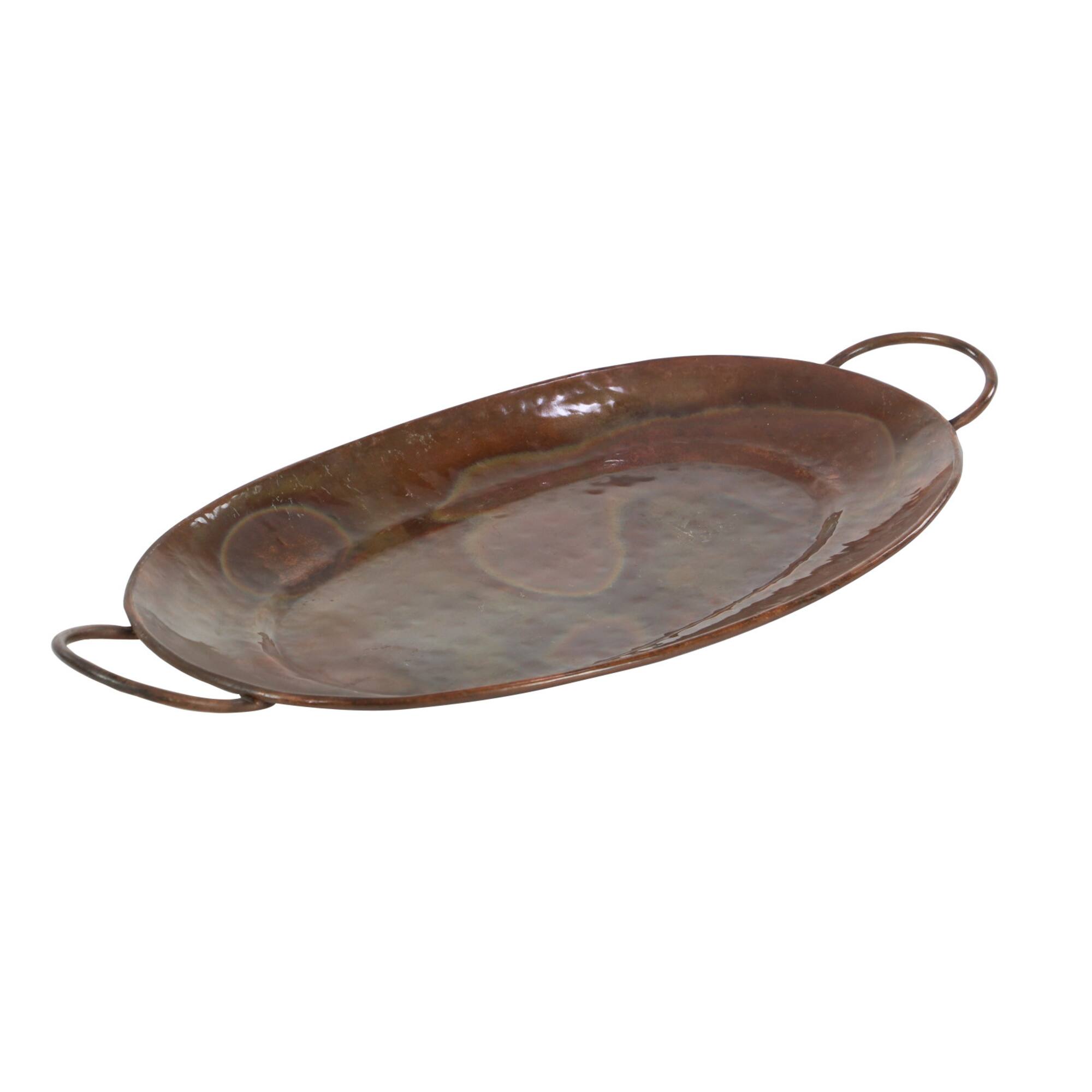 Copper Metal Rustic Tray Set